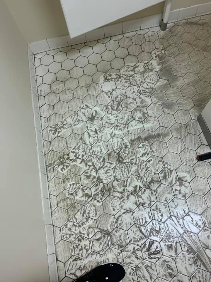Commercial Bathroom Tile Before